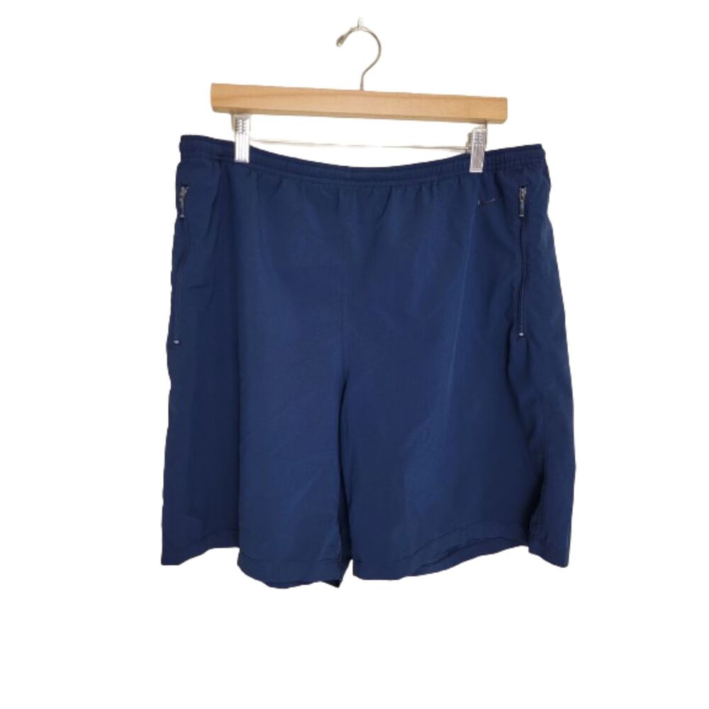 Nike Navy Blue Zip Pocket Drawstring Shorts - 36 x 19 - Picture 1 of 7